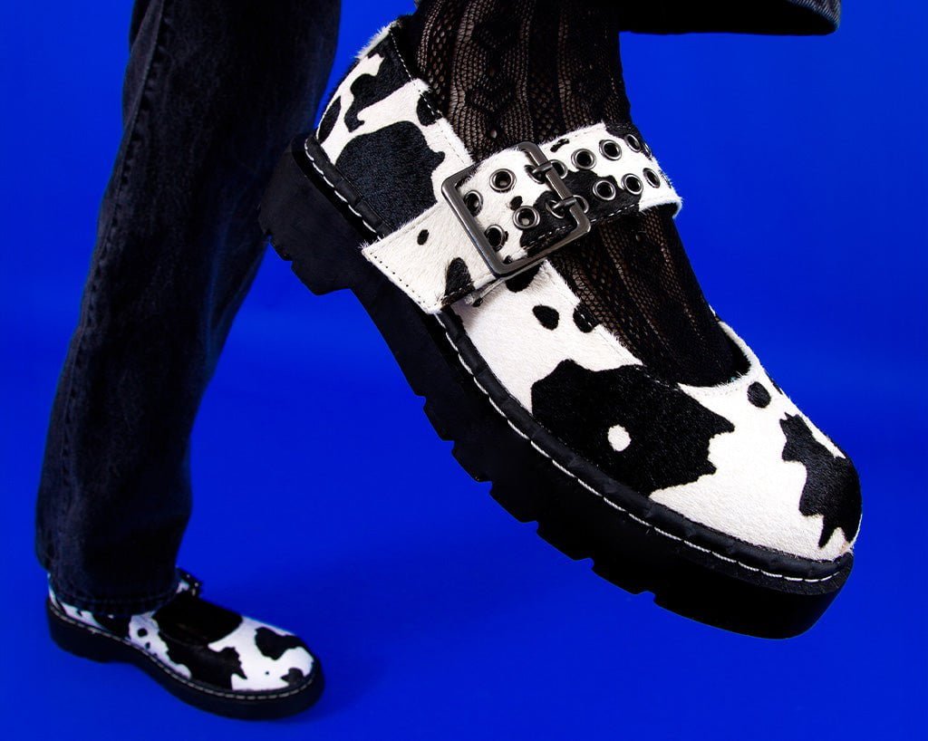 T2351 Cow Print Mary Jane - T.U.K. Shoes