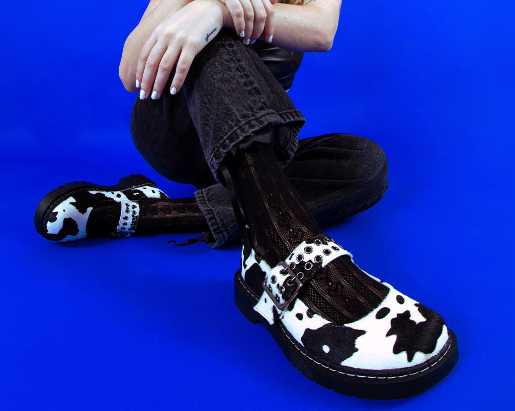 T2351 Cow Print Mary Jane - T.U.K. Shoes