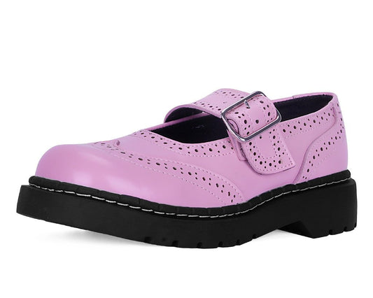 T2347 Pink Brogue Mary Jane - T.U.K. Shoes