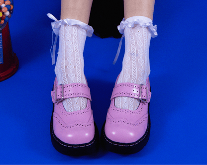 T2347 Pink Brogue Mary Jane - T.U.K. Shoes