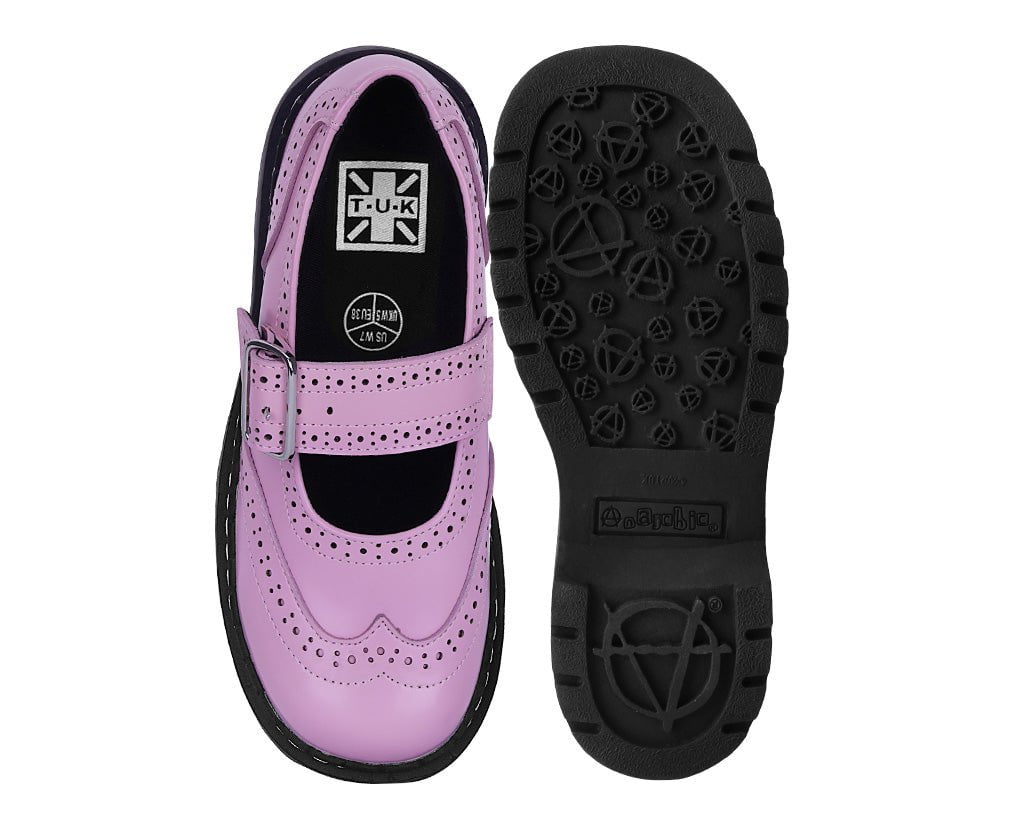 T2347 Pink Brogue Mary Jane - T.U.K. Shoes