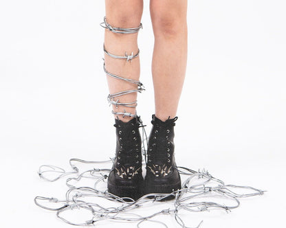 V3331 Black TUKskin Spiked Viva Mondo Boot - T.U.K. Shoes