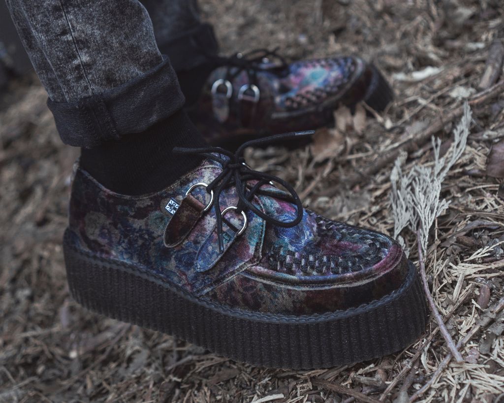 V3284 Floral Velvet Viva Mondo Creeper - T.U.K. Shoes