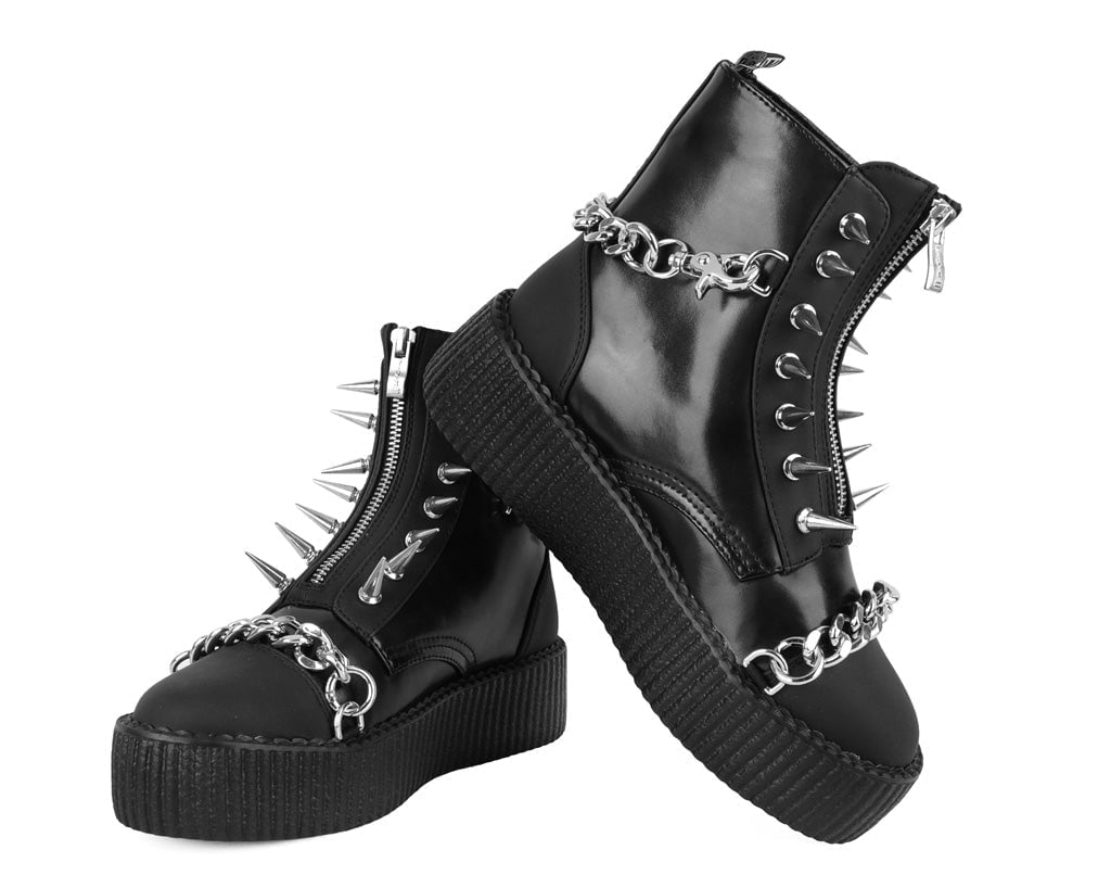 V3271 Black Haze Spike & Chain Viva Mondo Boot - T.U.K. Shoes