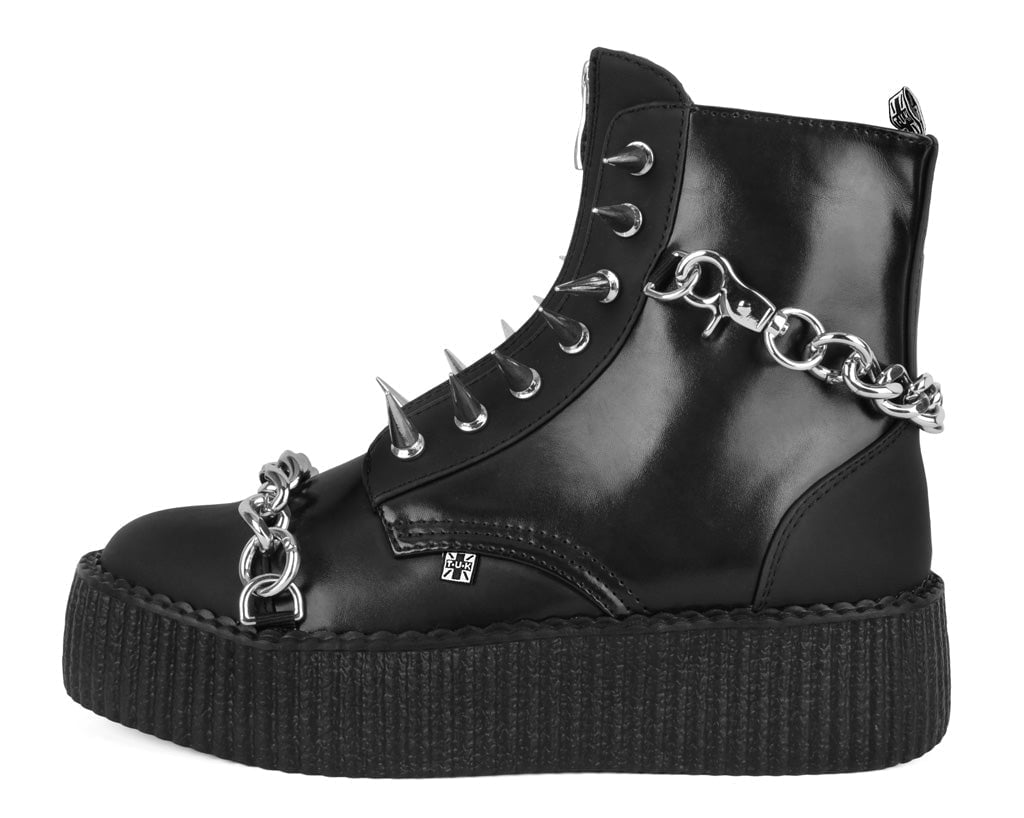 V3271 Black Haze Spike & Chain Viva Mondo Boot - T.U.K. Shoes