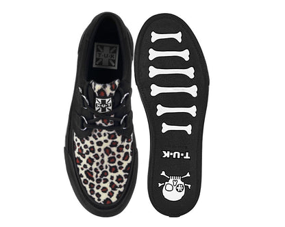 A3444 Black & Leopard Canvas Platform Creeper Sneaker - T.U.K. Shoes