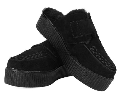 V3235L Black Suede Wool Creeper Mule - T.U.K. Shoes