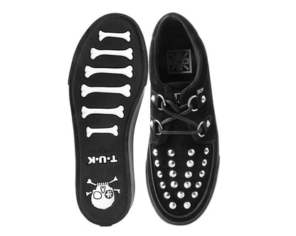 A3152 Black Suede Studded D-Ring Sneaker - T.U.K. Shoes