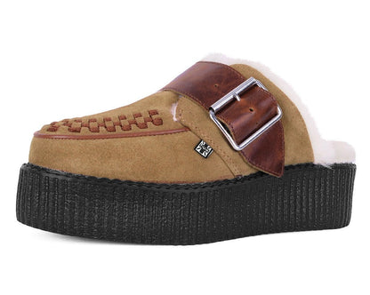 V3236L Brown Suede Wool Creeper Mule - T.U.K. Shoes