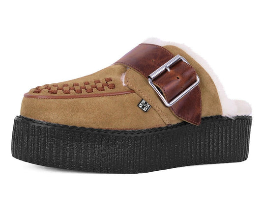 V3236L Brown Suede Wool Creeper Mule - T.U.K. Shoes