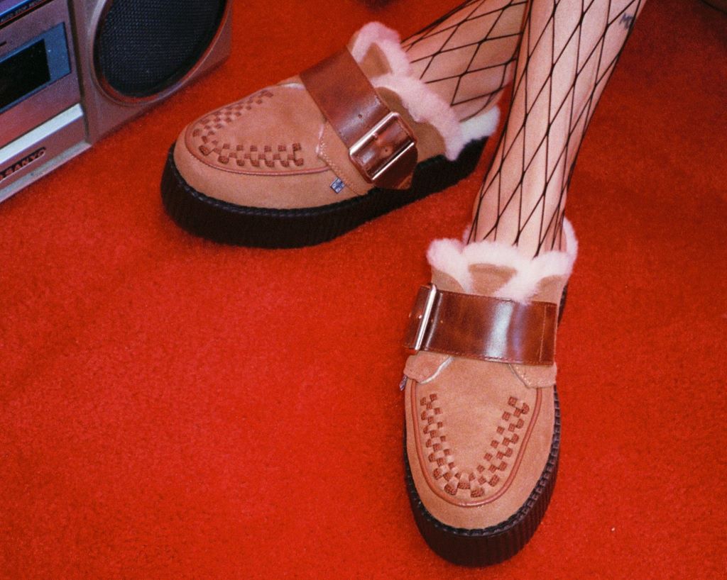V3236L Brown Suede Wool Creeper Mule - T.U.K. Shoes