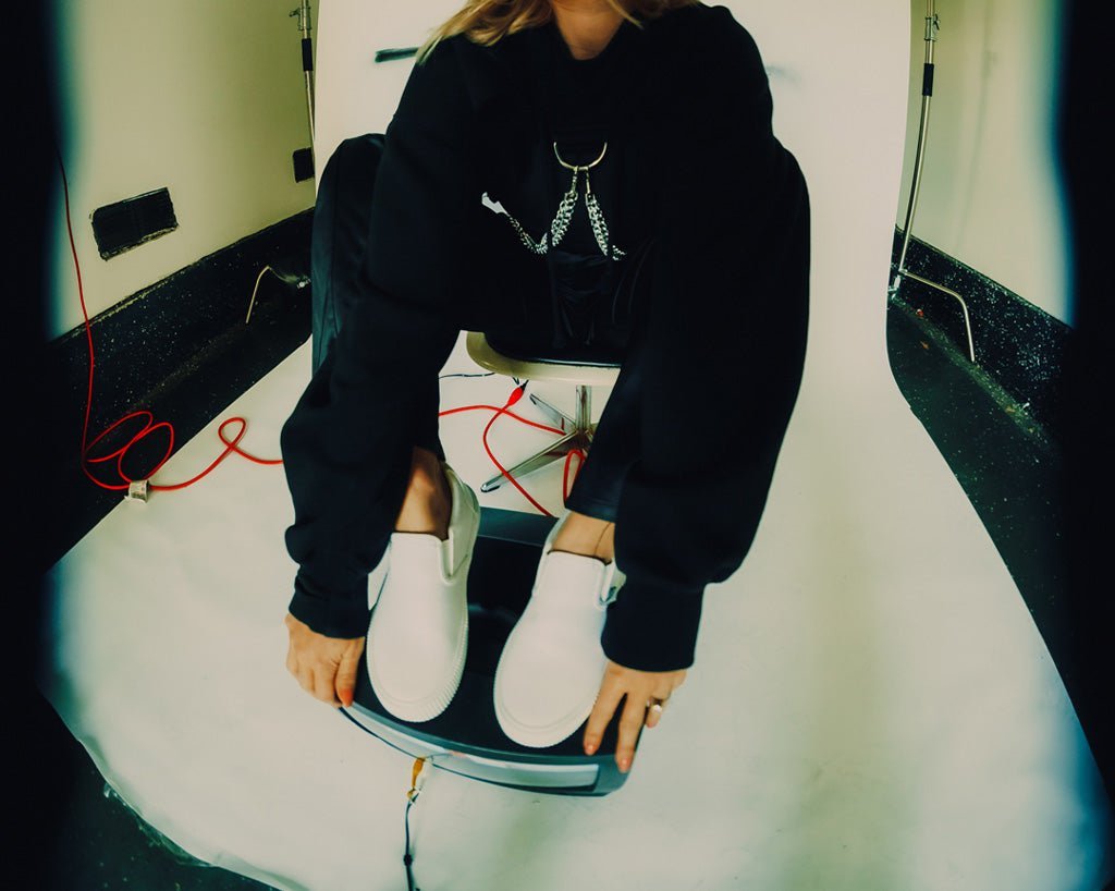 A3224 White Twill Slip-On Creeper Sneaker - T.U.K. Shoes