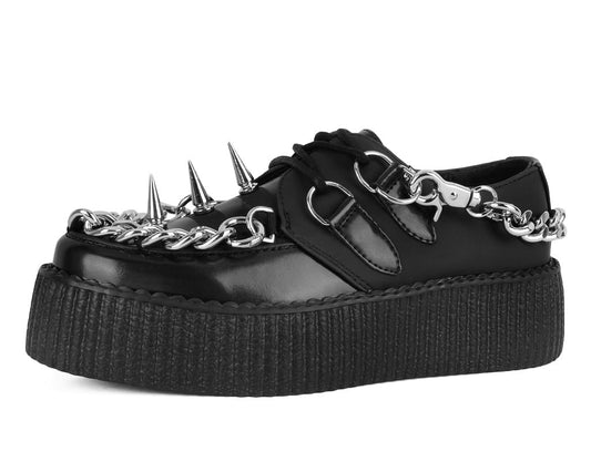 V3266 Black Haze Spike & Chain Viva Mondo Creeper - T.U.K. Shoes