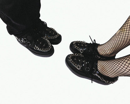 V3266 Black Haze Spike & Chain Viva Mondo Creeper - T.U.K. Shoes