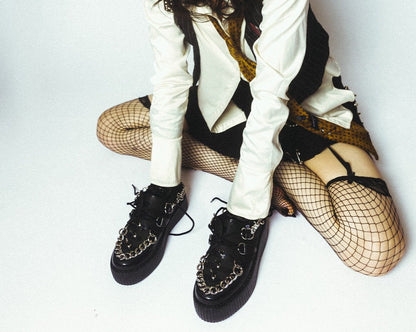 V3266 Black Haze Spike & Chain Viva Mondo Creeper - T.U.K. Shoes