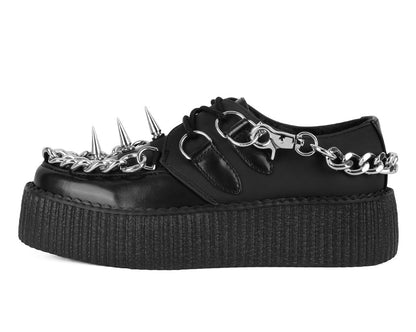 V3266 Black Haze Spike & Chain Viva Mondo Creeper - T.U.K. Shoes