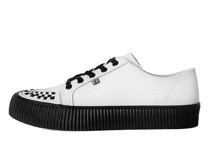 A3315 White Leather Lace-Up Creeper Sneaker - T.U.K. Shoes