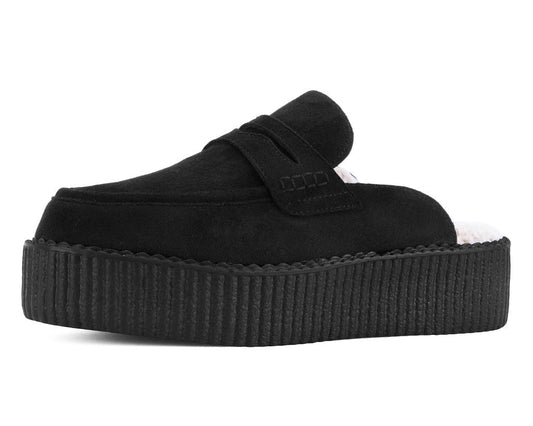 V3442 Black Plush Lined Creeper Mule - T.U.K. Shoes