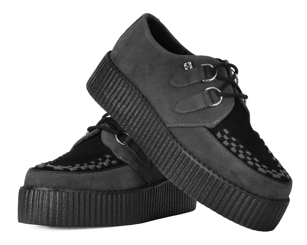 V3339 Grey & Black Suede Viva Mondo Creeper - T.U.K. Shoes