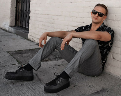 V3339 Grey & Black Suede Viva Mondo Creeper - T.U.K. Shoes
