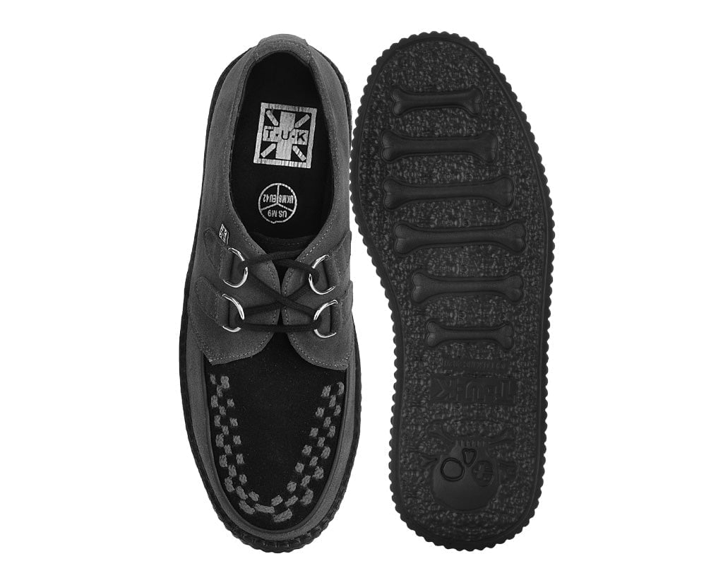 V3339 Grey & Black Suede Viva Mondo Creeper - T.U.K. Shoes