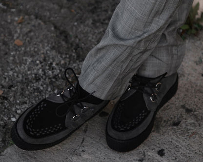 V3339 Grey & Black Suede Viva Mondo Creeper - T.U.K. Shoes
