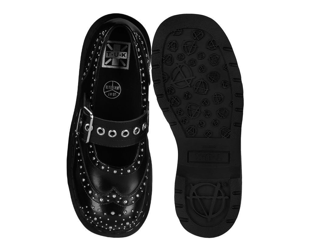 T2357 Studded Brogue Mary Jane - T.U.K. Shoes