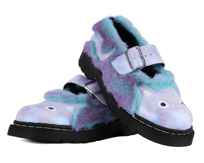 Teal & Pink Furry Kitty Mary Jane - T.U.K. Shoes