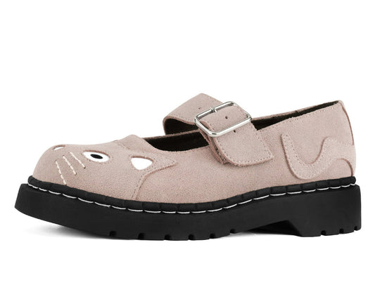 Dusty Rose Suede Kitty Mary Jane - T.U.K. Shoes