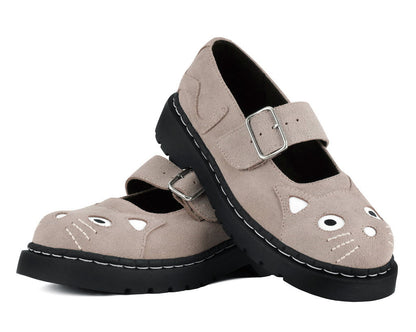 Dusty Rose Suede Kitty Mary Jane - T.U.K. Shoes