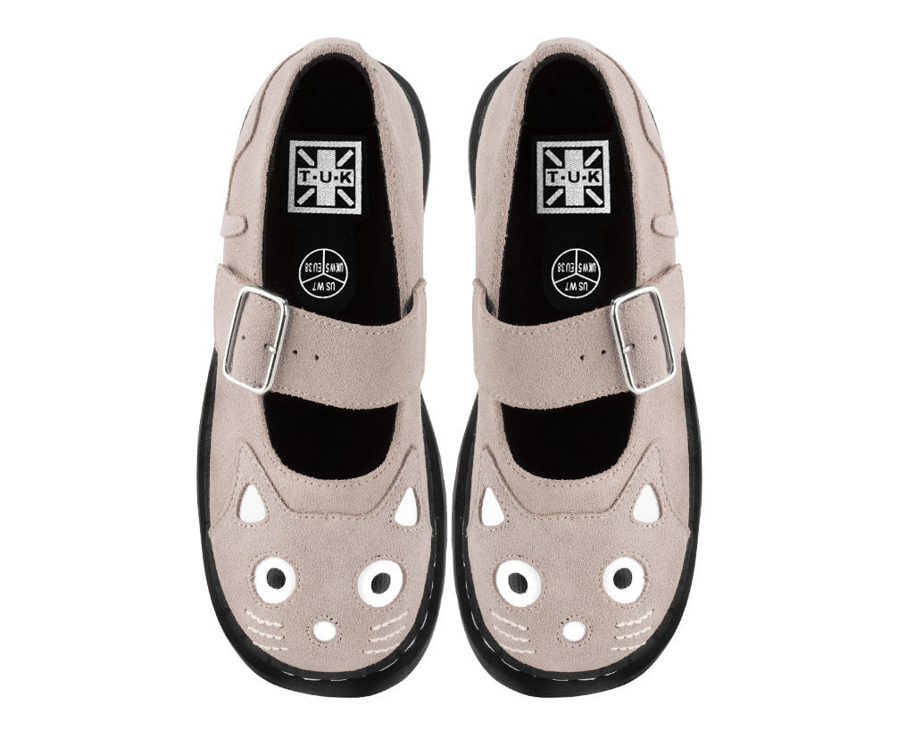 Dusty Rose Suede Kitty Mary Jane - T.U.K. Shoes
