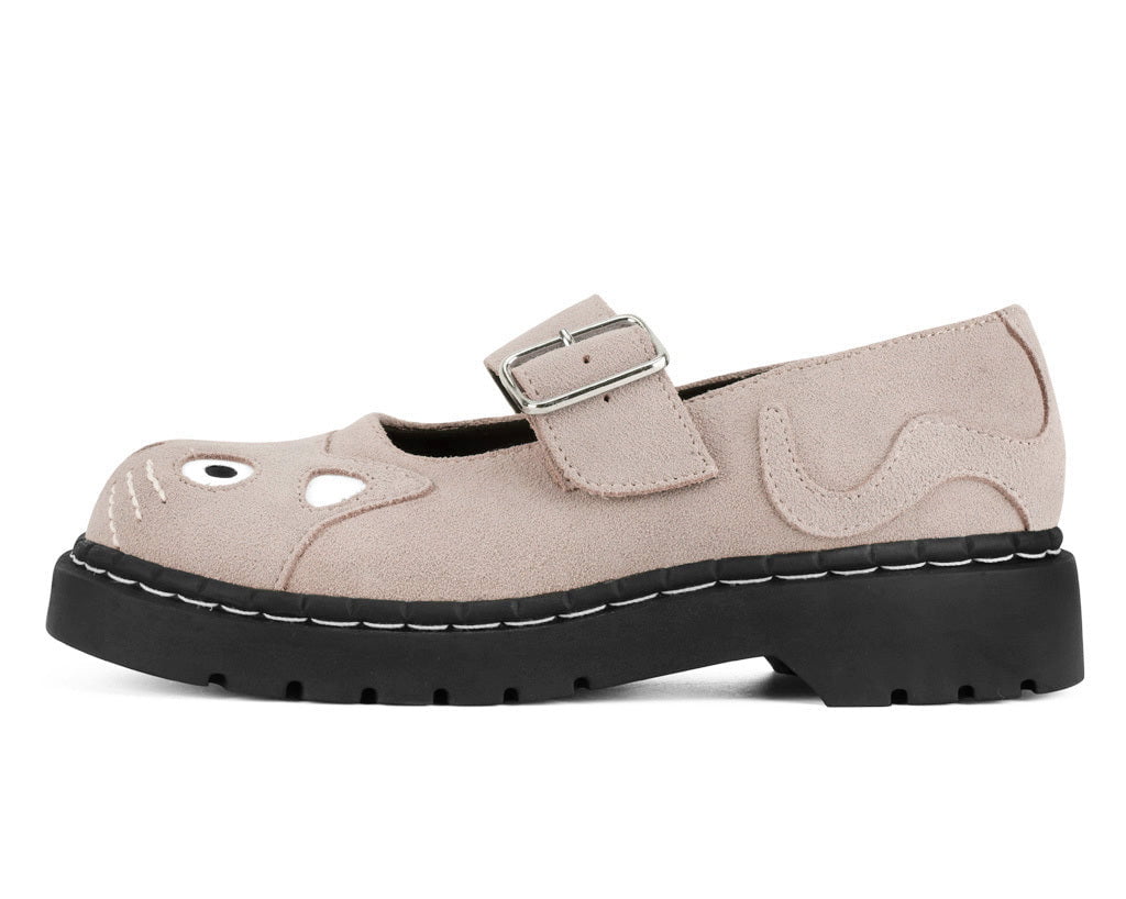 Dusty Rose Suede Kitty Mary Jane - T.U.K. Shoes