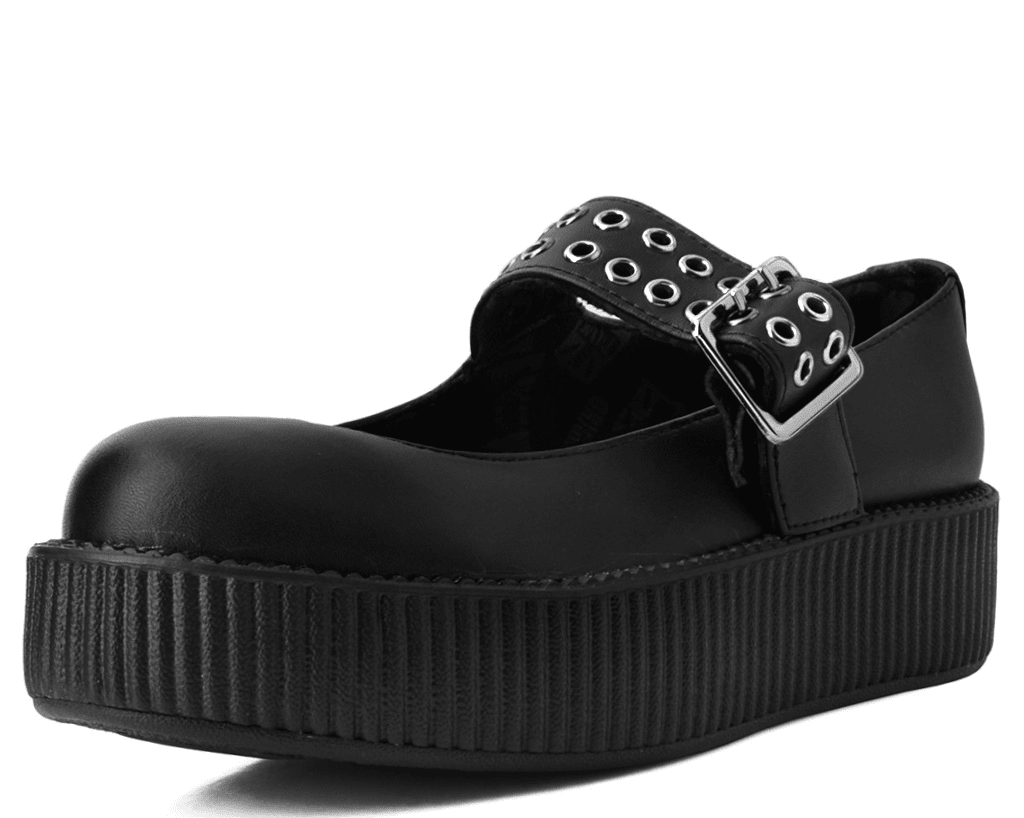 V9595L Black TUKskin™ Mary Jane Viva Mondo Creeper - T.U.K. Shoes