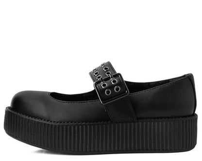 V9595L Black TUKskin™ Mary Jane Viva Mondo Creeper - T.U.K. Shoes