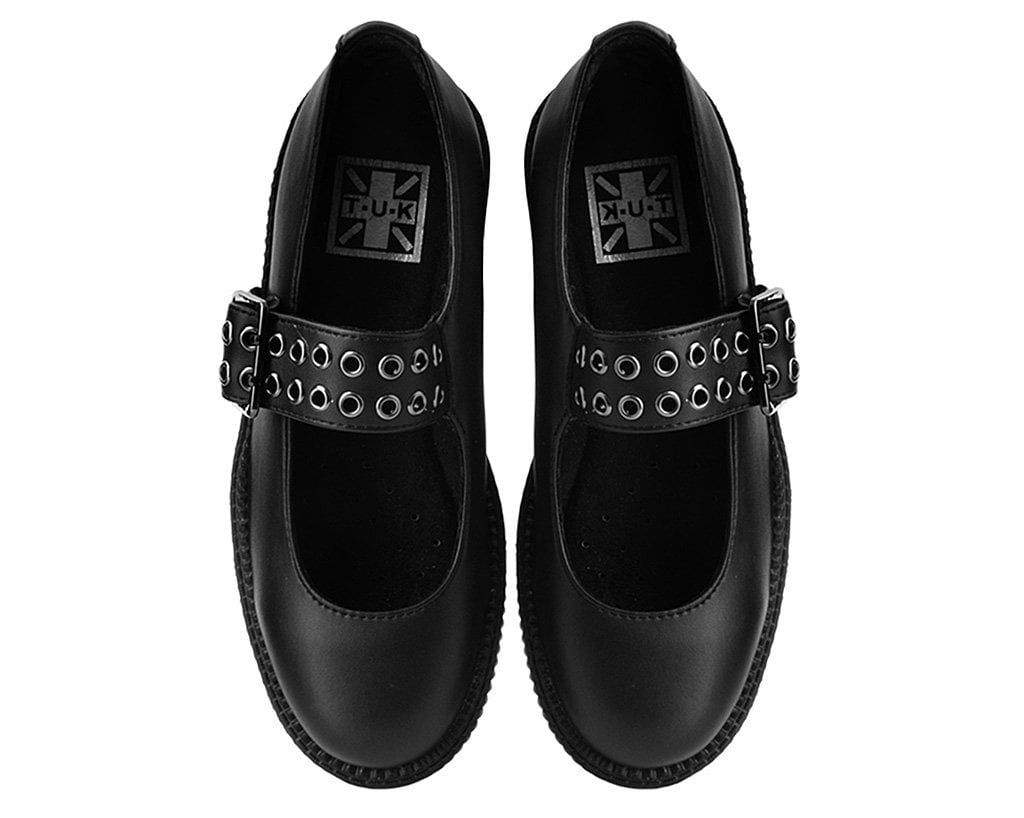 V9595L Black TUKskin™ Mary Jane Viva Mondo Creeper - T.U.K. Shoes