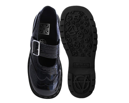 T2319 Black Prism Brogue Mary Jane - T.U.K. Shoes