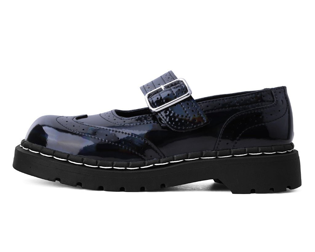 T2319 Black Prism Brogue Mary Jane - T.U.K. Shoes