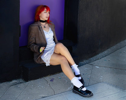 T2319 Black Prism Brogue Mary Jane - T.U.K. Shoes