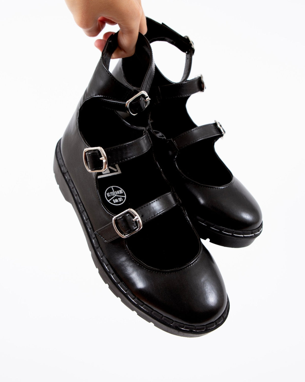 T2354 Black calf TUKskin 3 Strap Mary Jane - T.U.K. Shoes