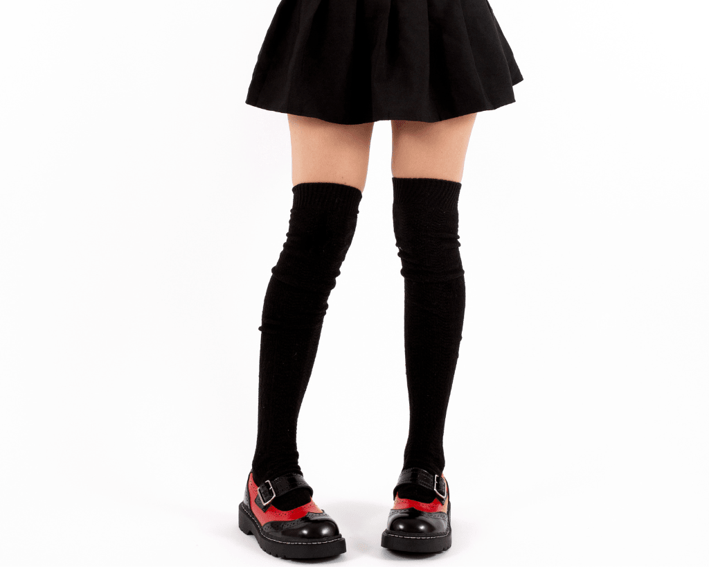T2348 Black & Red Brogue Mary Jane - T.U.K. Shoes