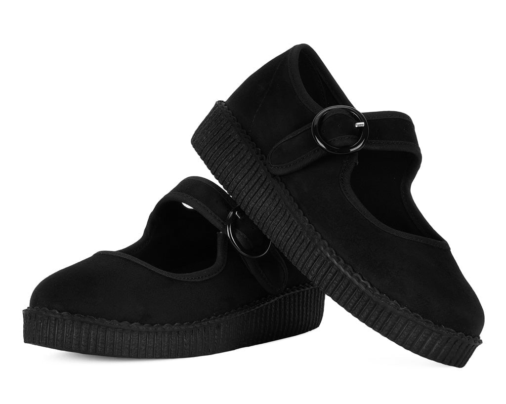 F3425L Black Buckle Viva Low Mary Jane - T.U.K. Shoes