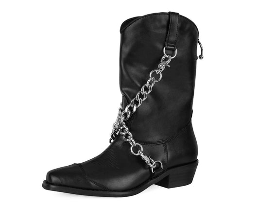 A3220L Black Chain Western Boot - T.U.K. Shoes
