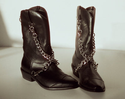 A3220L Black Chain Western Boot - T.U.K. Shoes