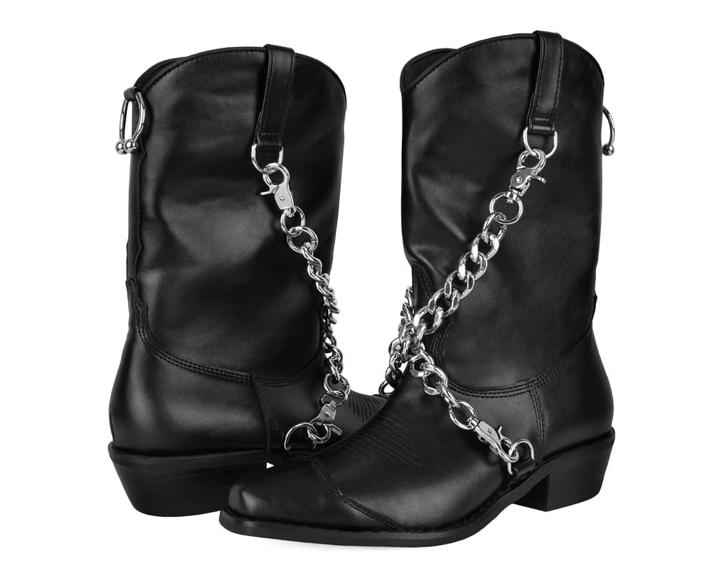 A3220L Black Chain Western Boot - T.U.K. Shoes
