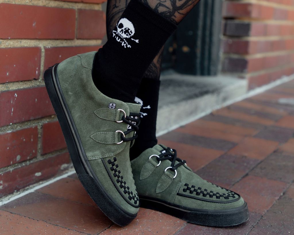 A3330 Olive Green Suede Creeper Sneaker - T.U.K. Shoes