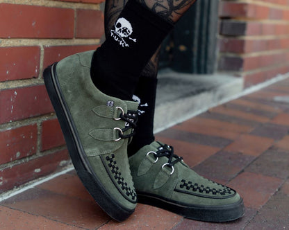 A3330 Olive Green Suede Creeper Sneaker - T.U.K. Shoes
