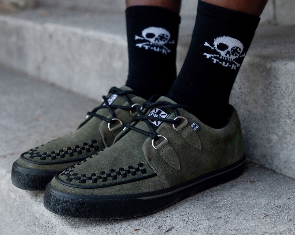 A3330 Olive Green Suede Creeper Sneaker - T.U.K. Shoes