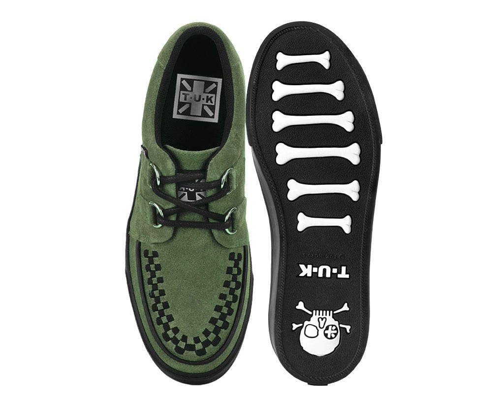 A3330 Olive Green Suede Creeper Sneaker - T.U.K. Shoes