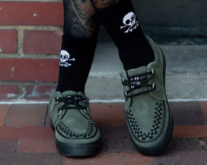 A3330 Olive Green Suede Creeper Sneaker - T.U.K. Shoes