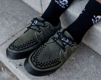 A3330 Olive Green Suede Creeper Sneaker - T.U.K. Shoes